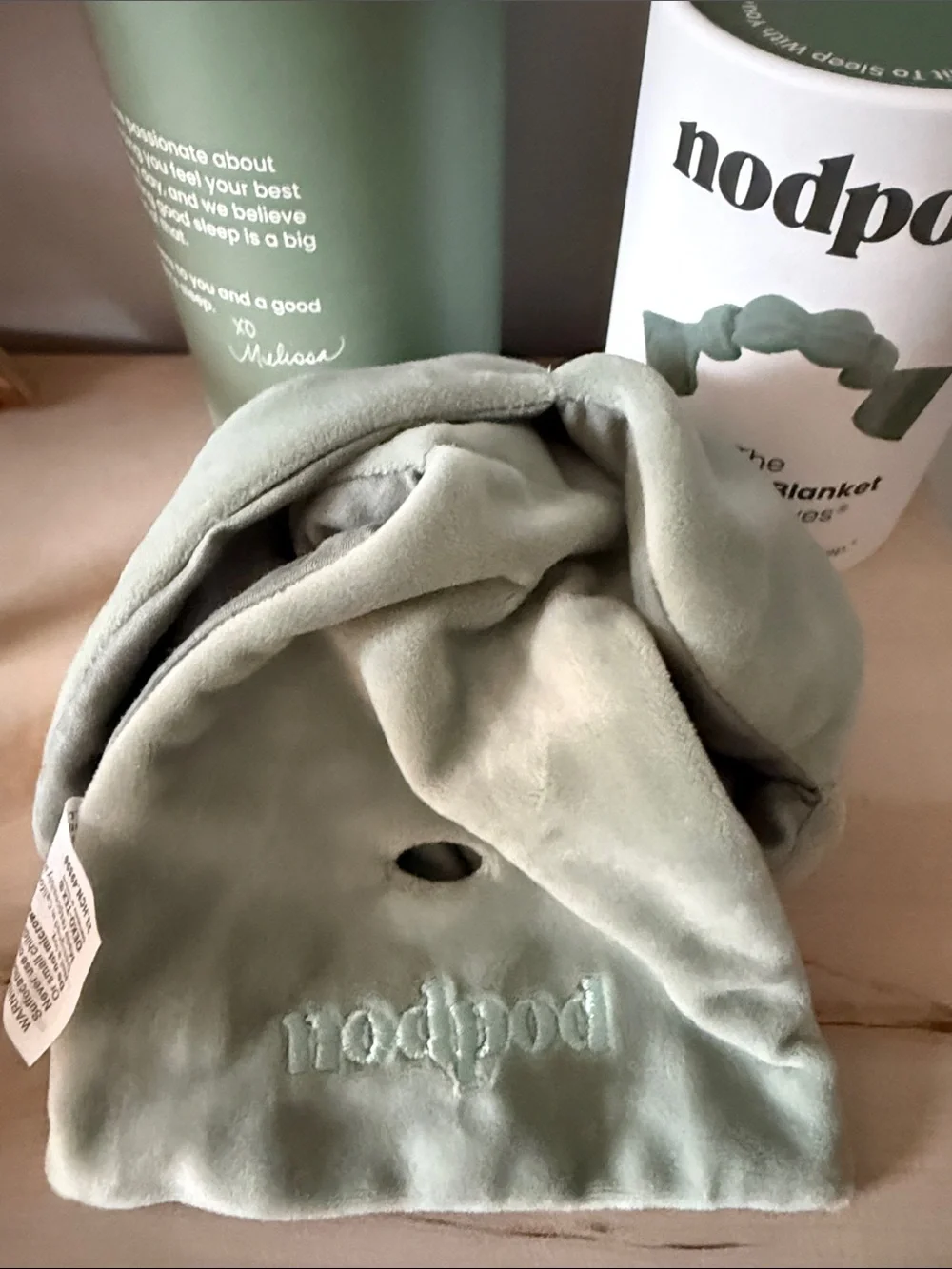 Nodpod Weighted Eye Blanket in Sage